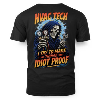 Idiot-Proof HVAC Tech Skull T-Shirt
